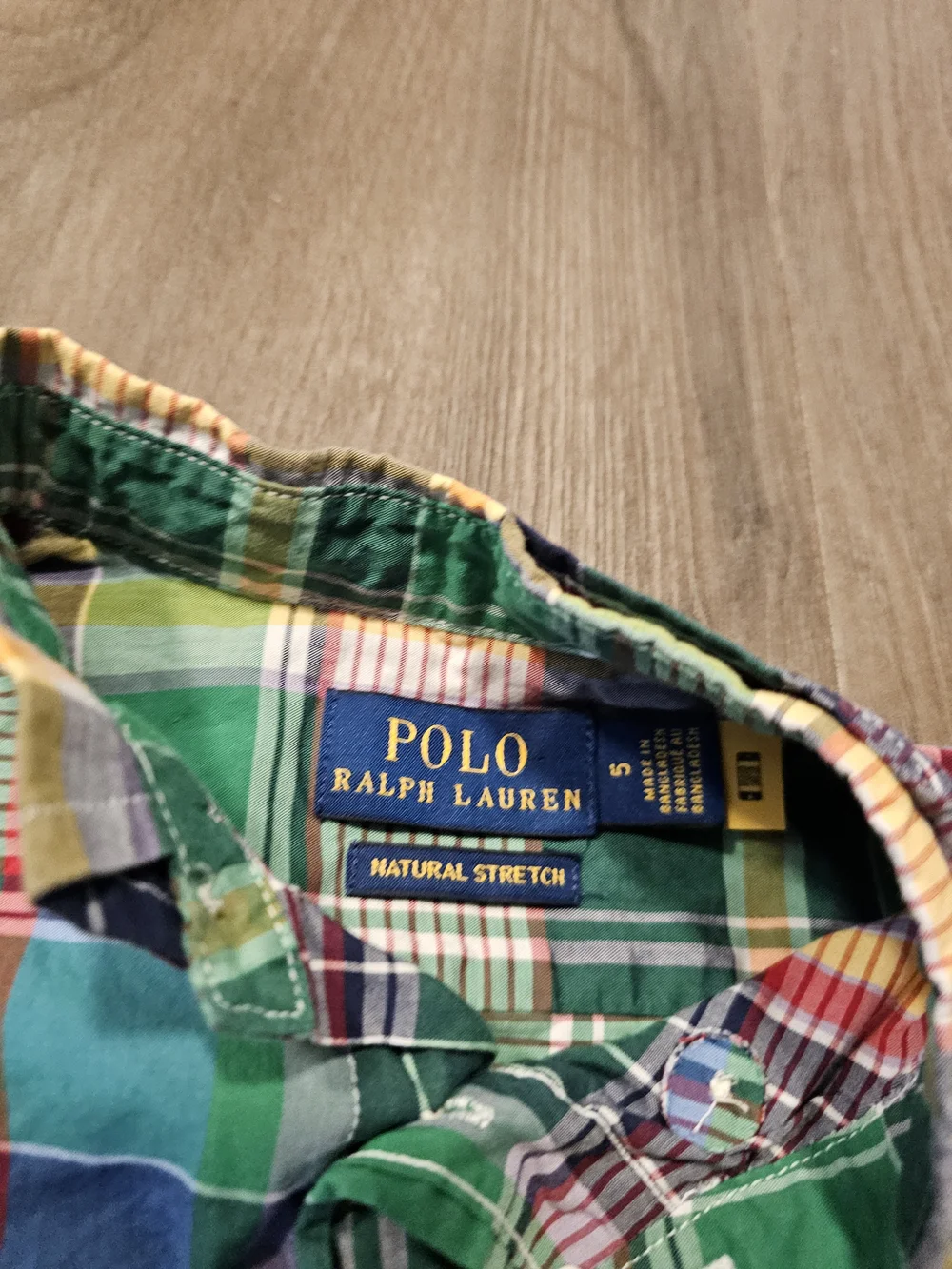 Ralph Lauren Multi-Color Green Plaid Button-Down Shirt- Boys Size 5
